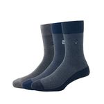 Allen Solly Mens Cotton Full Length Socks (Pack Of 3) Black, Dark Grey, Navy