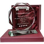 De Walden Our Daughter Engraved Cut Glass Gift Birthday Graduation Xmas Trophy Cup Gift