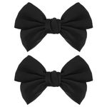 WLLHYF Bow Shoe Clips, 2 PCS Removable Solid Color heels Shoe Buckle decorative Cute Jewelry charms Bag Clothing Hair Accessories for Women Girls Sandals Flats Pumps(Black)