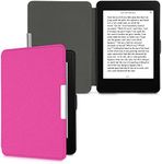 kwmobile Case Compatible with Amazon Kindle Paperwhite - Nylon Protective e-Reader Cover Folio Book Style Case - Pink