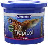 King British | Tropical Fish Flake With Immuno Health Booster | Complete Food for Tropical Fish | Helps Prevent Infection and Disease | High Protein Content | Includes Essential Vitamins | 200g