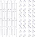 ZALIZR Clear Plastic Earrings for Work and Sports, 100 Pairs of Invisible Ear Studs, Retainers, and Protectors - Perfect for Pierced Ears, Silicone Back Earrings, Blank Pins and Earnuts Included.