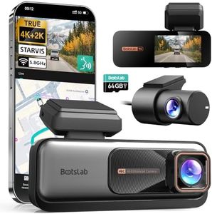 BOTSLAB 4K+2K Dual Channel Dash Cam with 64GB Card, ADAS, Voice Commands & 24/7 Parking Monitor | Sony IMX415 Night Vision, WiFi GPS for Uber/Taxi/Car Safety (G980H Pro)