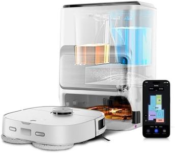 EUREKA J12 Ultra DE Saug- & Wischroboter + All-in-One Station (KI-3D-Hinderniserkennung, intelligente Haustierumgehung, Auto Teppicherkennung, ideal gegen Tierhaare, App- & Sprachsteuerung) weiß