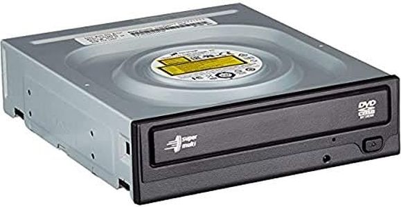 Hitachi-LG GH24 Internal DVD Drive, DVD-RW CD-RW ROM Rewriter for Laptop/Desktop PC, Windows 10 Compatible, M-Disc Support, 24x Write Speed (Bare Drive) - Black