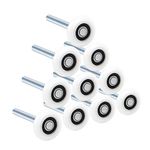 INCREWAY Door Roller, 10pcs 2inch 11-Ball Nylon Garage Window Pulley Wheels with 4inch Stem, Surface Polish Galvanize, for Industrial Warehouse Electric Shutter Door