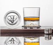 Melbify Elephant Whiskey Glass| Set of 2 | 300 ml |Premium | Unique| Big Size| Broad | Animal Whiskey Glass| Old Fashioned Whiskey Glass| High Ball Glass with Thick Bottom