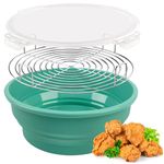 Dakomoda Batter Bowl - Mess Free Breading Shaker Container - Great for Fried Fish, Fried Chicken, Onion Rings, Wings & More (Green)