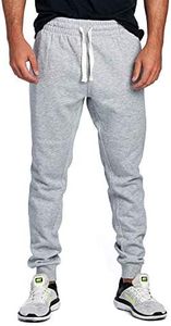PROCUBE USA ProGo Men's Joggers Sweatpants Basic Fleece Marled Jogger Pant Elastic Waist (X-Large, Heather Grey)