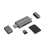 JJC UHS-II SD Micro SD 4.0 Card Reader, 3-in-1 USB 3.1 USB-C Type-C 3.1 Micro USB 2.0 Connection Port, High Transfer Speed up to 312MB/s, Compatible with Computer, Laptop, OTG Enable Phone and Tablet