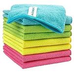 AIDEA Microfibre Cleaning Cloths 8 Pack,Reusable Kitchen Cleaning Towels Dish Cloths,Lint Free Streak Free Washable Duster Cloth for House, Car, Motorbike,Windows,30 x 30 cm