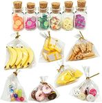 13 Packs Cute 1:12 Miniature Dollhouse Food Lollipop Toast Cheese Bread Donut Fruit Slice Jar Glass Bottle Mini Kitchen Scene Model Simulation DIY Decoration Accessories