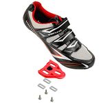 Venzo Bicycle Men's Road Cycling Riding Shoes - 3 Straps - Compatible with Look Delta & Shimano SPD-SL - Perfect for Road Racing Bikes Black Color 47