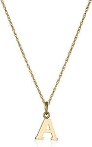 Amazon Collection 14K womens Yellow Gold-Filled Letter "A" Charm Pendant Necklace, 18"