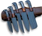 CHE-2075 Custom Handmade Damascus Steel Kitchen Knife Set