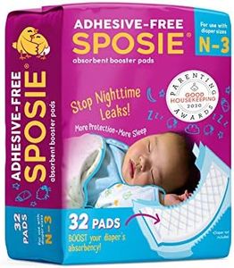 Sposie Booster Pads, Stop Overnight Diaper Leaks, Fits sizes Newborn 1 2 3, No Adhesive for Sensitive Skin, 32 ct