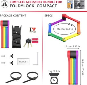 FoldyLock Compact Folding Bike Lock – High Security, Cut-Proof, 85cm