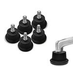 AXL Low Profile Bell Glides Replacement Office Chair, 1.45 inch (37mm) Height Chair Stool Swivel Caster to Fixed Stationary Castors, Replacement Chair Without Wheels- Set of 5 Pack (Low)