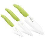 Kyocera 3 Piece Advanced Ceramic Revolution Series Knife Set, Green