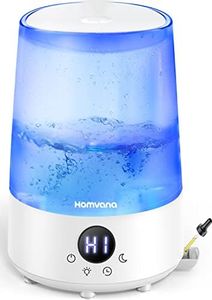 Homvana Cool Mist Humidifier for Bedroom Home, 3L Top Fill Water Humidifiers for Plants Baby Large Room, 32H Runtime, Quiet Operation, Auto-Shut Off, Essential Oil Diffuser, Night Lights, BPA Free