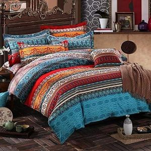 Ustide Home Textile, 3-piece Fashion Boho Duvet Cover Sets, Modern Bohemian Bedding Set 100% Cotton Brand Bedding Set King Size