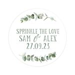 Personalised wedding stickers | sprinkle the love confetti wedding labels | confetti cone sticker | wedding favors thank you stickers | 35 round stickers (Sprinkle the love)