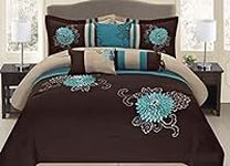 Legacy Decor 7 Pc Brown, Teal and T