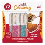 Catit Creamy Lickable Treats, Mega Mix of 72 x 15g Tubes