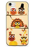 Inspired Cases - 3D Textured iPhone 7 Case - Protective Phone Cover - Rubber Bumper Cover - Case for Apple iPhone 7 - Thanksgiving Owls - Black Case