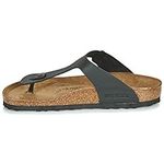 Birkenstock Women's Gizeh Sandals, Black Oiled Leather, 6-6.5 Women/4-4.5 Men