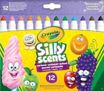 CRAYOLA Silly Scents Broadline Washable Markers - Assorted Colours (Pack of 12) | Unique Sweet Scents & Colours! | Ideal for Kids Aged 3+