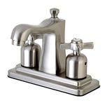 Kingston Brass FB4648ZX Millennium 4-Inch Center Set Lavatory Faucet with Retail Pop-Up, Satin Nickel