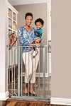 Regalo Easy Step Extra Tall Walk Thru Baby Gate, Bonus Kit, Includes 4-Inch Extension Kit, Pressure Mount Kit and Wall Cups and Mounting Kit, Platinum