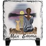 4GIFTSAKE Personalised Dog Mum Picture Frame Rock Slate - Dog Lover Customised Gifts - Tabletop Display & Pet Remembrance - Fade Resistant Dog Memorial for Cherished Moments