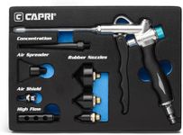 Capri Tools 2-Way Air Blow Gun Kit with Nozzles and Robber Tips, 8-Piece