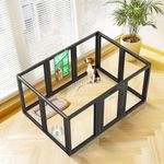 FXW AuraSpace Acrylic Indoor Dog Playpen for Medium Dogs, 90cm, 10 Panels, Black
