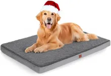 LOOBANI Waterproof Dog Bed - Orthopedic Memory Foam Dog Crate Bed with Removable Washable Cover, Anti-Slip Kennel Pad Dog Mattress Pet Beds for Large Dogs Clearance, 42x30, Grey