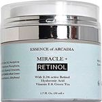 Essence Of Arcadia Retinol Moisturizer Cream High Strength For Face And Eye Area Miracle Plus - 2. 5% Retinol, Hyaluronic Acid, Vitamin E, Green Tea - Anti Aging Formula Reduces Wrinkles, Fine Lines, Spots-Day And Night