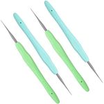 4 Pieces Dreadlock Crochet Hooks Tool 0.5mm 0.75mm Dreadlock Crochet Needle Tools for Braid Hair Weaving Locs Craft