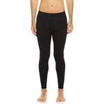 100% Merino Wool Expedition Weight Mens Bottoms - Heavy Weight Base Layer Pants - Extreme Cold Weather Gear - Black - Large