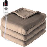 Electric Heated Blanket Full 72"x84" Oversized Flannel Ultra Soft Fast Heating 6 Heating Levels with 4 Hours Auto Off ETL & FCC Certified Machine Washable