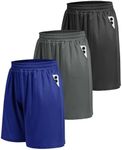 3 Pack Athletic Gym Mens Shorts - Workout Black Quick Dry Basketball Shorts with Pockets for Running Casual Activewear