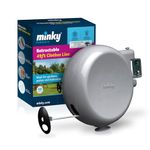 Minky Plastic Steel Outdoor Retractable Clothesline (Grey, 49')