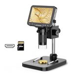 LP043H 4.3 Inch Coin Microscope with HDMI, Leipan 1000X LCD Digital Microscope for Adults,1080P Coin Magnifier Taking Photo/Video with 8 LEDs,Compatible with Windows,Mac,and TV,32GB SD Card Included