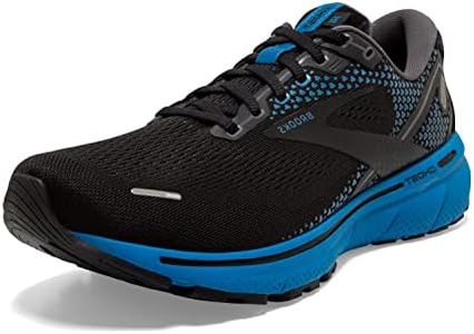 Brooks Ghost 14 Men's Neutral Running Shoe, Black/Blackened Pearl/Blue, 10