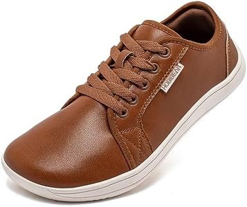 HOBIBEAR Women's Fashion Sneakers Barefoot Shoes Men Minimalist Zero Drop Sole Wide Width Casual Walking Shoes Lightweight Comfortable Brown