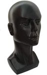 Male Mannequin Head Life Size Display Stand for Wigs, Hats, Masks, Glasses, VR Headset and Headphones (Black)