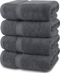 Utopia Towels 4 Pack Premium Bath Towels Set, (27 x 54 Inches) 100% Ring Spun Cotton 600GSM, Lightweight and Highly Absorbent Quick Drying Towels, Perfect for Daily Use (Grey)