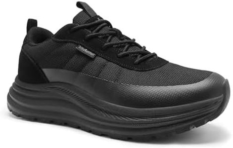 Men's Orthopedic Trail Sneakers: Fit Plantar Fasciitis Neuropathy Orthotic Arch Support Heel Spur Sports Hiking Walking Shoes, Fashion Metatarsal Travel Bowling Work Trekking Shoes Black Size 9.5