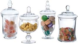 MyGift Set of 4 Glass Apothecary Ja